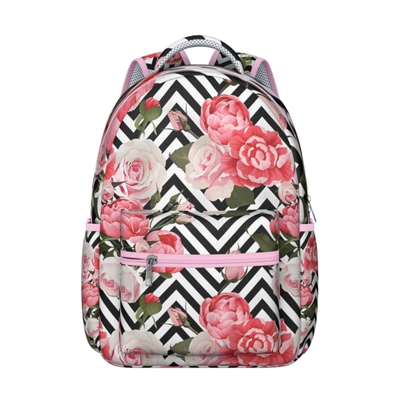 Modern Sunflower Floral Backpack for Teens - Lightweight School Backpack with Breathable Mesh Back, Side Water Bottle Holder, Trendy Flowers Pattern for Middle High School Students