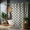 thumbnail image 1 of Modern Swan Shower Curtain Bird Minimalist Pattern Chic Boho Retro Neutral Cream Ivory Bathroom Vintage Vibes, Bewitching Bathroom Luxury, 1 of 4