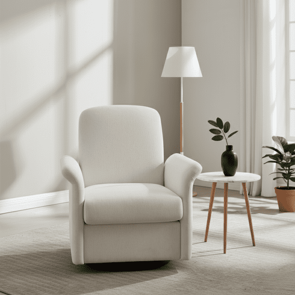 Modern Swivel Accent Barrel Chair with Linen Upholstery, Wood Base, 360    Rotation, High-Density Foam for Living Room, Bedroom, Reading Corner