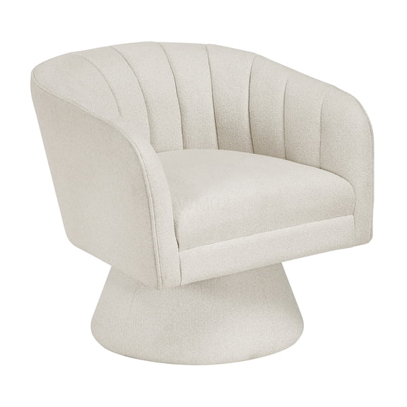 Modern Swivel Accent Chair with Boucle Upholstery, 360 Rotating Lounge Chair with Padded Seat for Living Room, Bedroom, Office