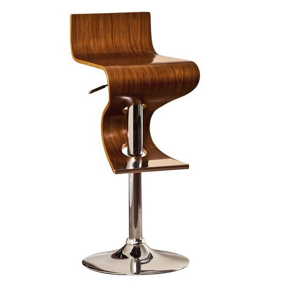 HomeRoots Furniture Modern Swivel Adjustable Barstool with Curved Seat and Back (248152)
