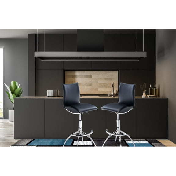 Modern Swivel Bar Stools | Adjustable Height in Kitchen | Chrome Metal Frame & Foam Filler | Tool - Free Assembly & Simple Cleaning