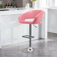 thumbnail image 1 of Modern Swivel Bar Stools, Adjustable PU Leather Counter Bar Chairs with Footrest for Kitchen Island Dining Room, 1 of 11