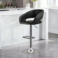 thumbnail image 1 of Modern Swivel Bar Stools, Adjustable PU Leather Counter Bar Chairs with Footrest for Kitchen Island Dining Room, 1 of 10