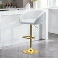 thumbnail image 1 of Modern Swivel Bar Stools, Adjustable PU Leather Counter Bar Chairs with Footrest for Kitchen Island Dining Room, 1 of 11