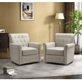 thumbnail image 1 of Modern Swivel Barral Armchair Set of 2 Upholstered Sofa Chair Home Living Room Oatmeal, 1 of 10
