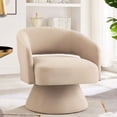 thumbnail image 1 of Modern Swivel Barrel Armchair | 360 Degree Rotation for Living Room & Bedroom | Solid Wood Base with Velvet Upholstery | Solves Limited Mobility in Seating, 1 of 4