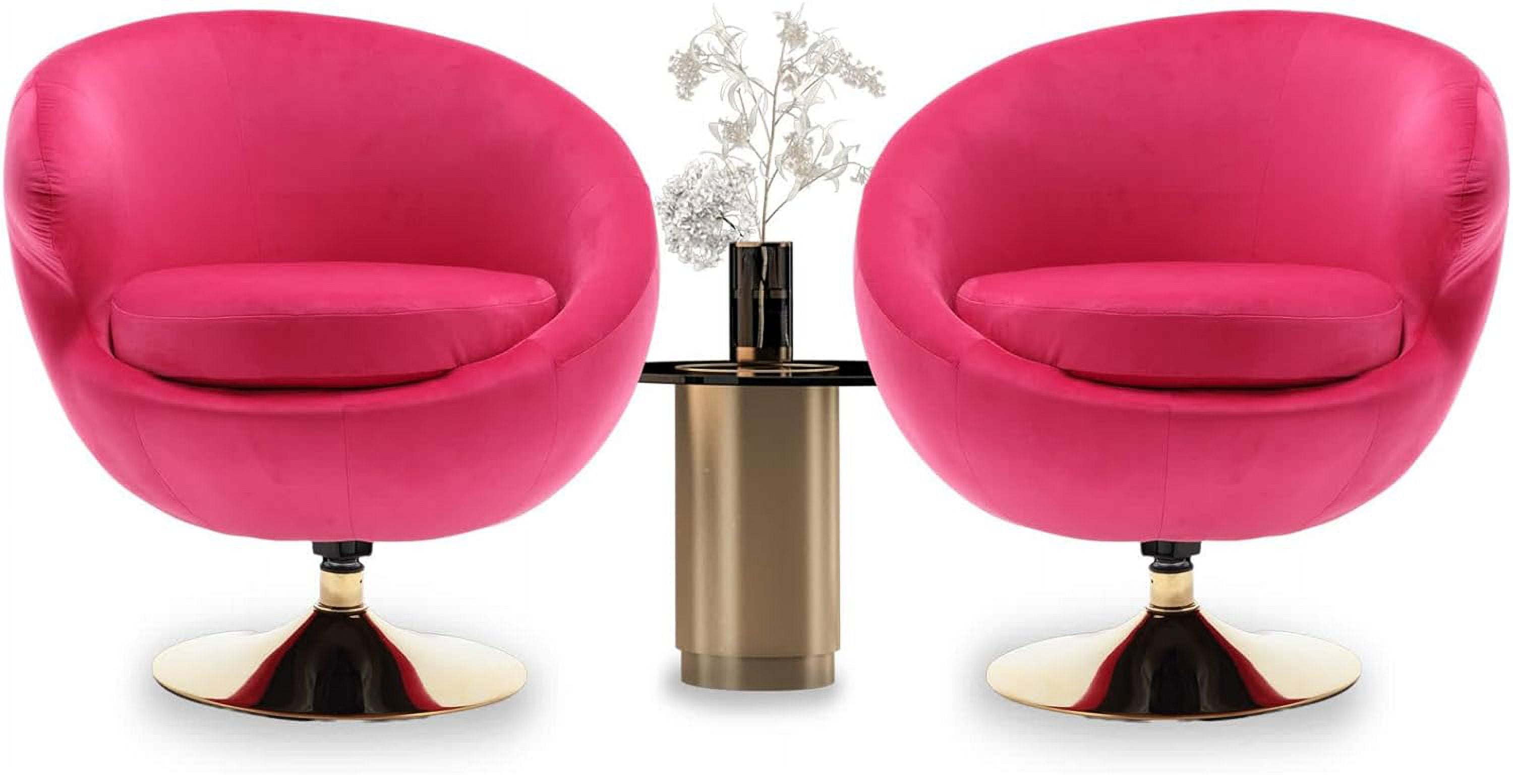 Modern Swivel Barrel Chair, Velvet Accent Chair Set of 2, 360 Swivel ...