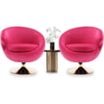 thumbnail image 1 of Modern Swivel Barrel Chair, Velvet Accent Chair Set of 2, 360 Swivel Round Cuddle Chair, Upholstered Armchair for Living Room, Bedroom, Hotel, Studio, Bar, Salon, Hot Pink, 1 of 12