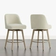 thumbnail image 1 of Spruce & Spring Modern Swivel Counter Stool with Upholstered Seat and Rounded Back for Kitchen or Bar Set of 2, Ivory, 1 of 9