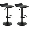 thumbnail image 1 of Modern Swivel PU Leather Airlift Barstools, Adjustable Backless Bar Stool Set of 2, Kitchen Counter Height Bar Chair for Dining Room (Black, Black Base), 1 of 9