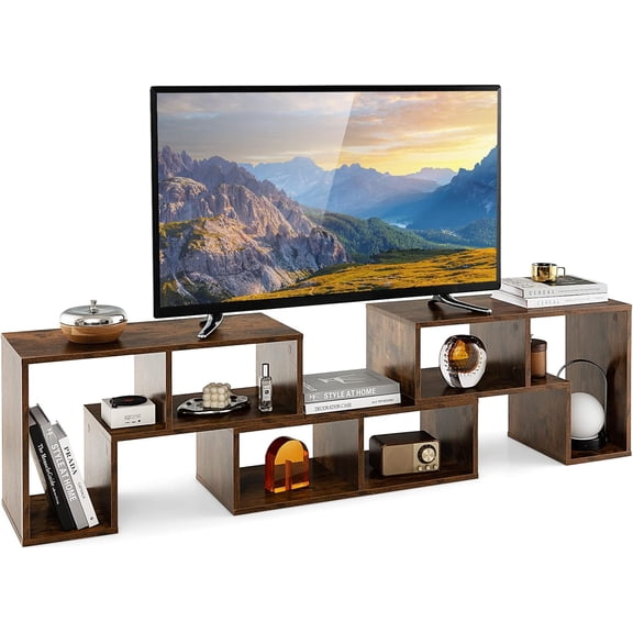 Modern TV Console Stand, Adjustable Entertainment Center with Storage for Flat Screen TVs