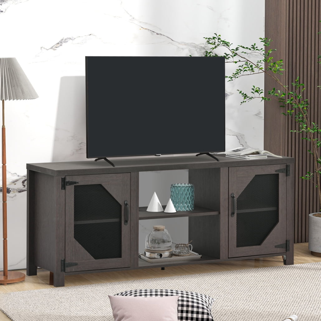 Modern TV Stand for 65 Inch TV, Entertainment Center with 3 Levels