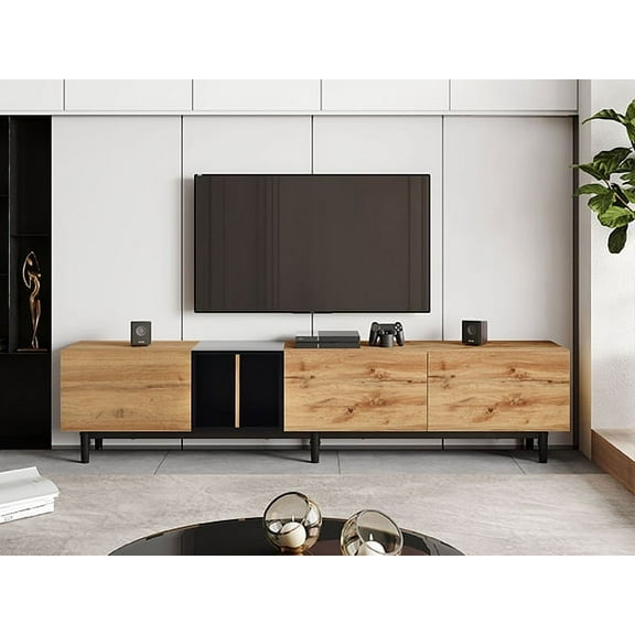 Modern TV Stand For TV Up To 80" Media Console Entertainment Center Storage Cabinet With Doors For Living Room Bedroom