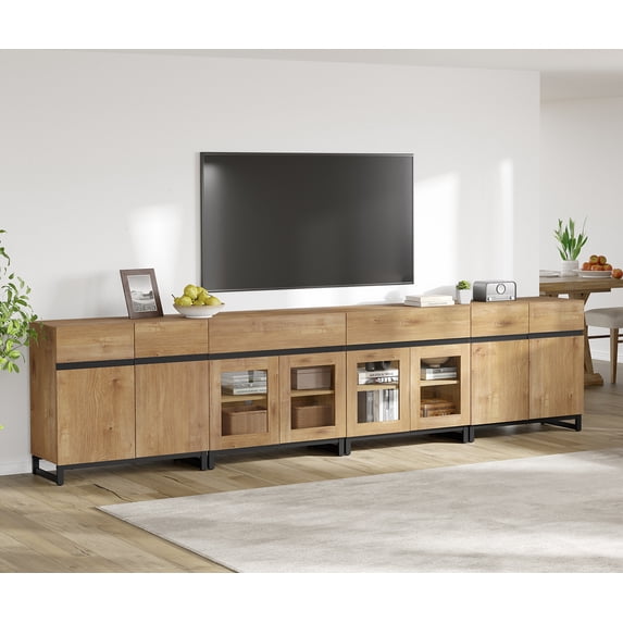 Modern TV Stand For Tvs Up To 120 Inches, 4 In 1 TV Console With Glass ...