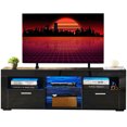 thumbnail image 1 of Modern TV Stand, Media Console Table for 55’’ TV, Wooden Entertainment Center with 16 Color LED Lights for Gaming Room Living Room, 1 of 14