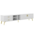 thumbnail image 1 of Modern TV Stand, Mid Century Entertainment Center with 2 Drawers, 3 Open Shelves and Storage Cabinet, Media Console Table, Television Stand for 77 Inch TVs for Living Room & Bedroom, 1 of 7
