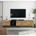 thumbnail image 1 of Modern TV Stand, Wood Entertainment Center with Storage and Open Shelves, Under Televisions Cabinet, Media Console Table Up to 80" TVs Suitable for Living Room, Bedroom, 1 of 9