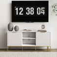 thumbnail image 1 of Modern TV Stand with Wave-Design Doors, Open Shelf & Adjustable Shelf - Stylish and Functional for Your Living Room, 1 of 15