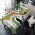 thumbnail image 1 of Modern, Table Cloth Waterproof Tablecloths, Middle Century Abstract Geometric Olive Green Tablecloth Dining Table Cover for Kitchen Party Tabletop Outdoor, Rectangle Tablecloth 60x120 Inch, 1 of 9