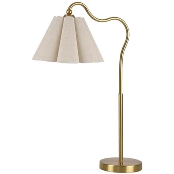 Modern Table Lamps, Nightstand Bedside Lamps with Umbrella Form Linen Lampshade, Gold Metal Base Desk Lamp for Living Room Bedroom, Bulb Not Included$$Tools & Hardware Other