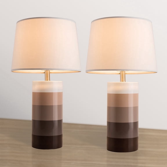 Modern Table Lamps Set of 2,Transitional Table Lamp for Living Room, Contemporary Ceramic Table Lamp for Bedroom, Nightstand, Hotel