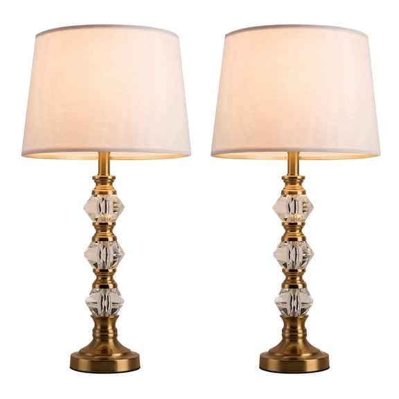 Modern Table Lamps Set of 2,Transitional Table Lamp for Living Room, Contemporary Crystal Table Lamp for Bedroom, Nightstand, Hotel