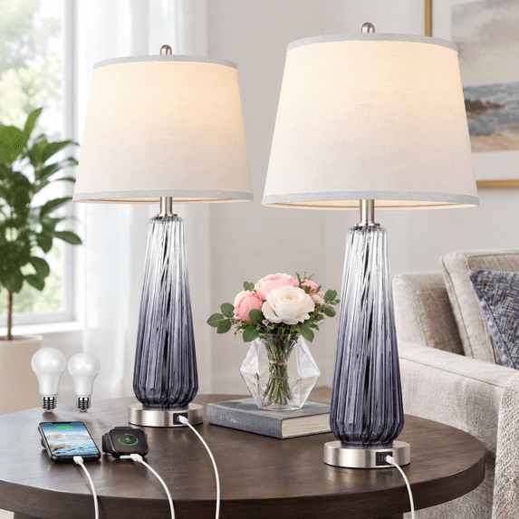 Neceotide Table Modern Table Lamps Set of 2 for Bedrooms, 3-Way Dimmable Touch Control ...