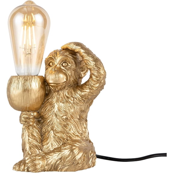 Modern Table Light Monkey Desk Lamp Resin Sitting Monkey Lighting Fixture for Living Room, Bedroom, Office Decoration, E26 Bulb (Not Included)