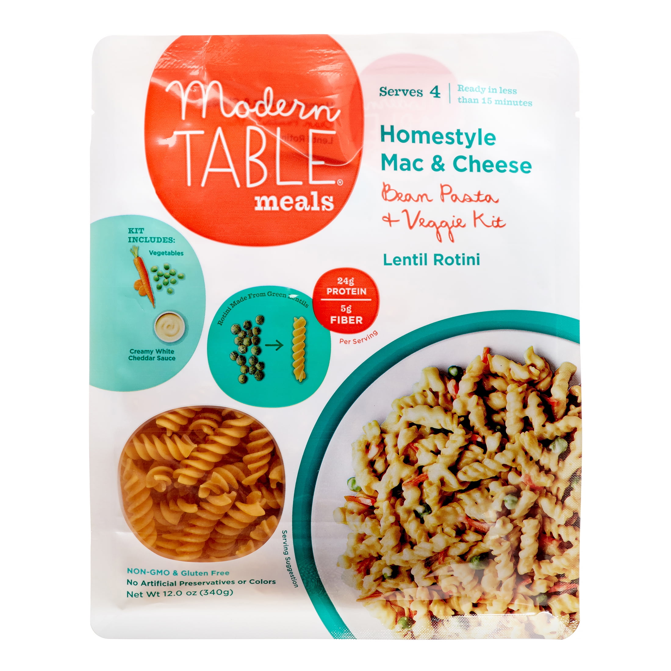 Modern Table Meals Homestyle Mac & Cheese Bean Pasta & Veggie Kit 12
