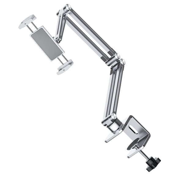 Modern Tablets Arm Mount For 4-12.9inch Screens Offer Height Tilts And Rotation Adjustments For Optimal Viewing