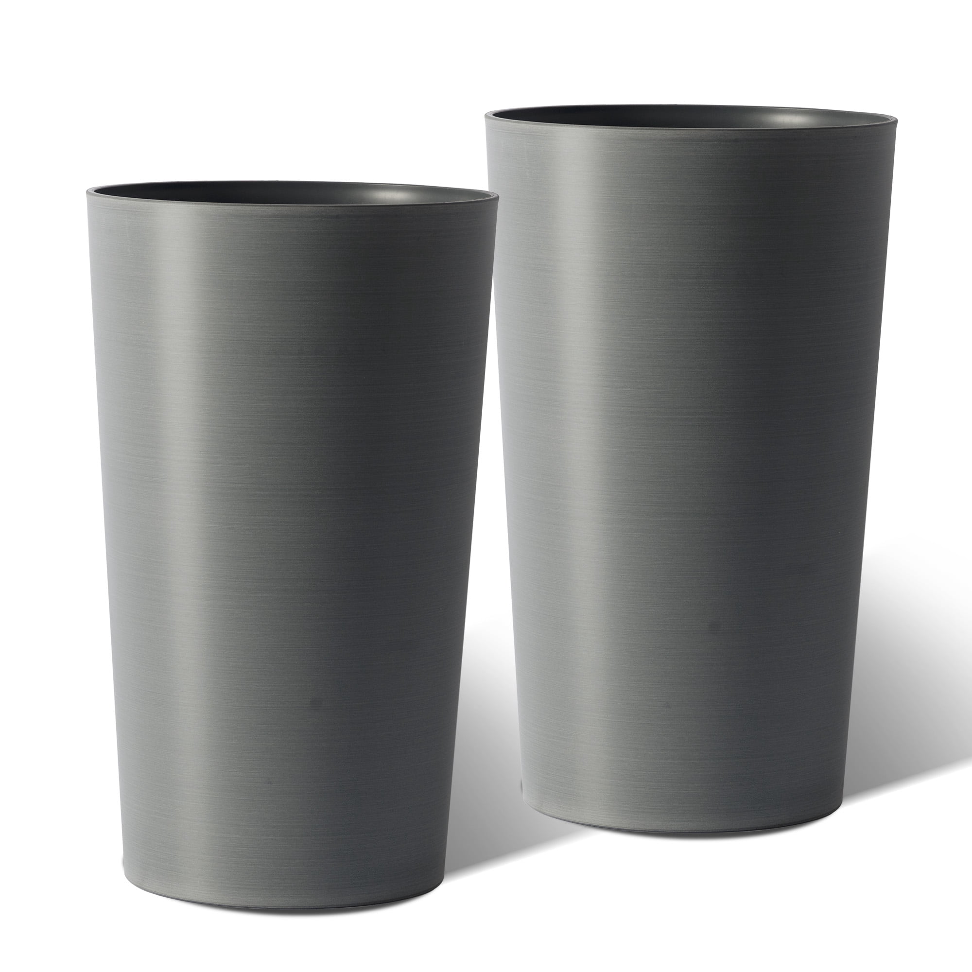Modern Tall 21.7in Planters 2 Pack for Outdoor Plants