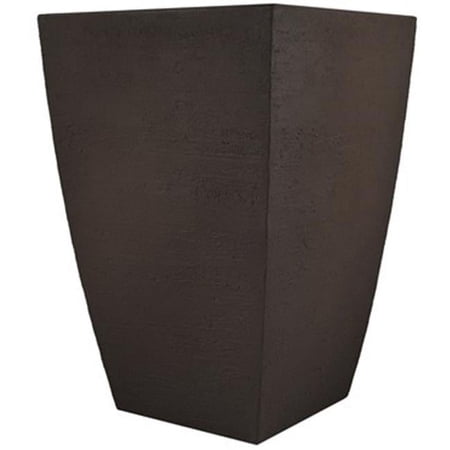 Modern Tall Square Planter, Espresso - 23 in.