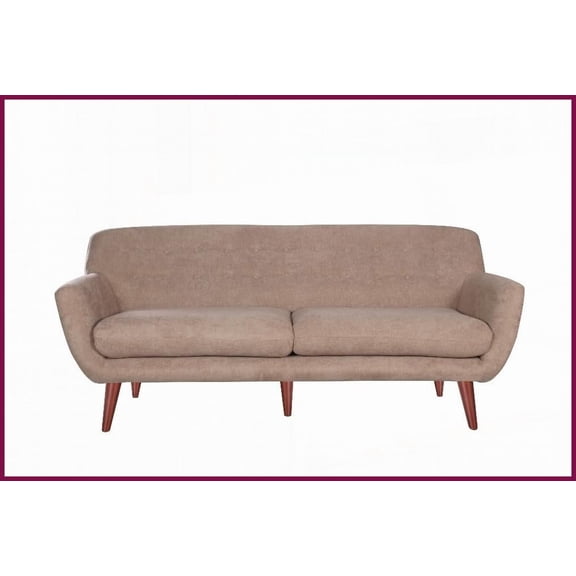 Modern Tan Fabric Sofa - 3-Seat Living Room Couch with Waterproof Stain-Resistant Upholstery