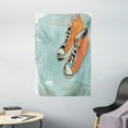 thumbnail image 1 of Modern Tapestry, Old Fashioned Punk Sports Shoes with Murky Grunge Effects Youth Graphic Art, Wall Hanging for Bedroom Living Room Dorm Decor, 40W X 60L Inches, Orange Pale Blue, by Ambesonne, 1 of 2