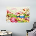 thumbnail image 1 of Modern Tapestry, Yummy Donuts Sweet Land Cupcakes Ice Cream Cotton Candy Clouds Kids Nursery Design, Wall Hanging for Bedroom Living Room Dorm Decor, 60W X 40L Inches, Multicolor, by Ambesonne, 1 of 2