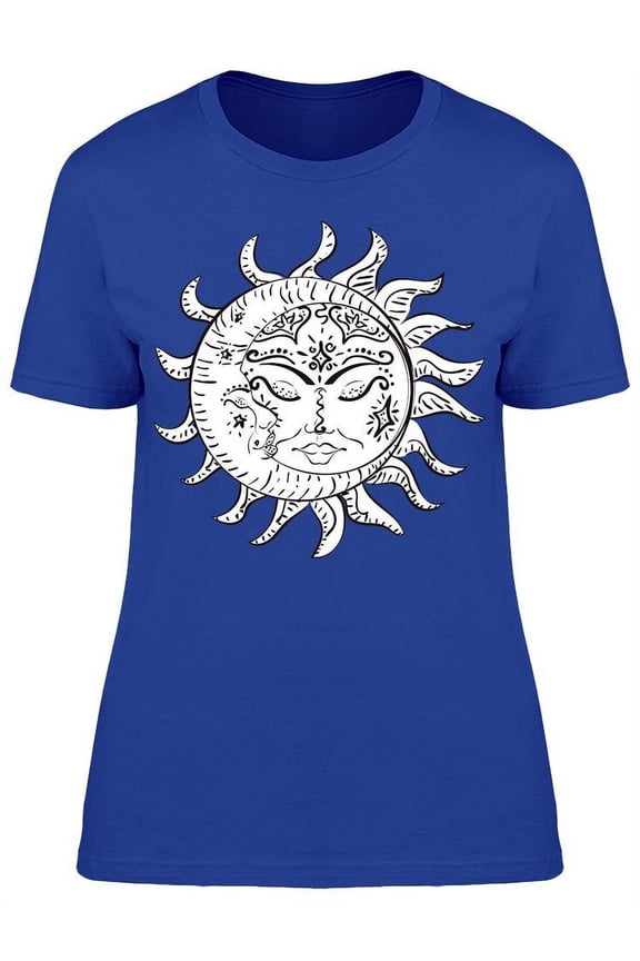Modern Tattoo Of Sleeping Sun T-Shirt Women -Image by Shutterstock, Female 3X-Large