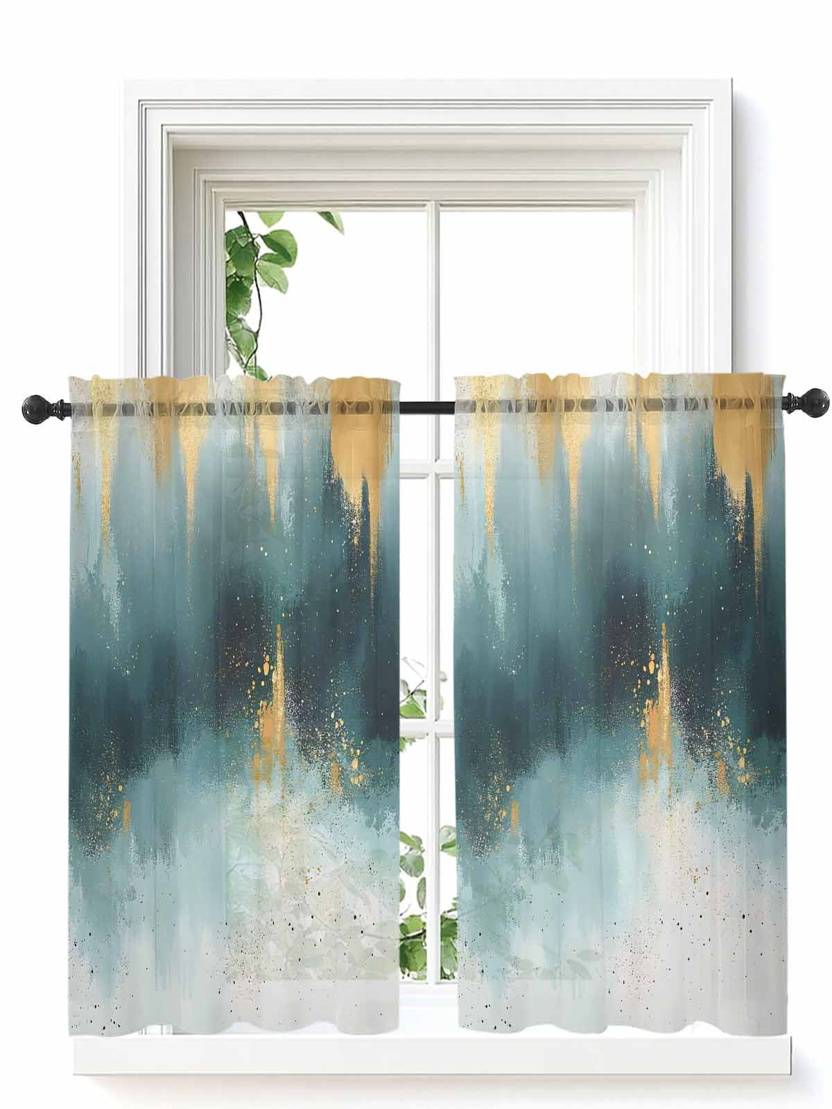 Teal And Gold Curtains