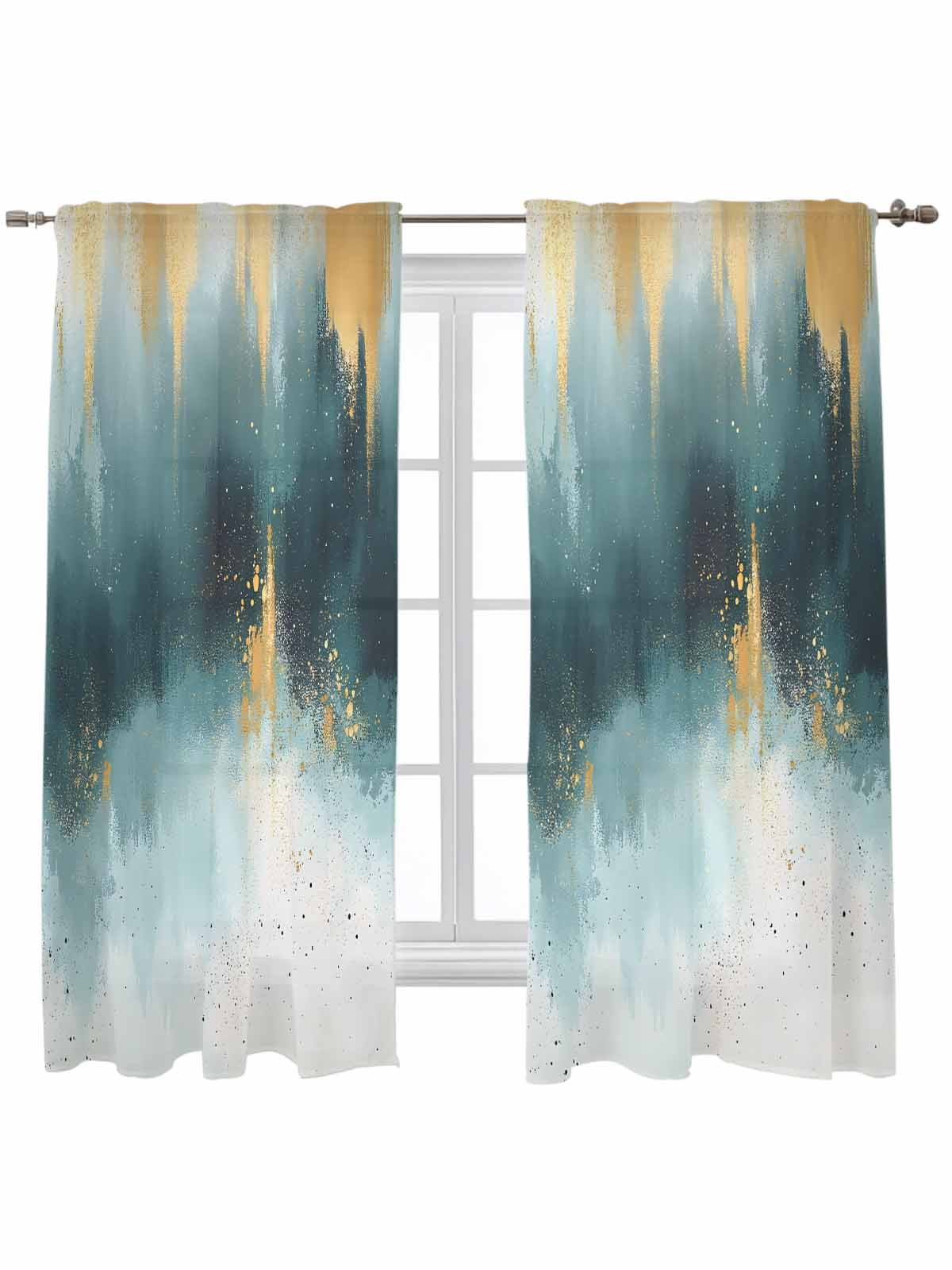 Teal And Gold Curtains