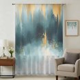 thumbnail image 1 of Modern Teal Gold Sheer Curtains 63 Inches Long, Abstract Geometric Lines Light Filering Curtains, Breathable Simi Curtain Privacy Drapes for Living Room Bedroom Lightweight Window Treatment, 1 of 9