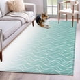 thumbnail image 1 of Modern Teal Green Area Rugs 4'x6', Washable Small Throw Rugs for Office Bathroom, Abstract Ombre Geometric Morocco Indoor Outdoor Rug Non-Slip Low Pile Carpet Runner Reversible Floor Mats, 1 of 8