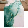 thumbnail image 1 of Modern Teal Green Water Ripple Table Runner-70 Inch Long Abstract Pink Marble Table Runners Linen Burlap Tablerunner for Kitchen Dining Room Holiday Party, 1 of 9