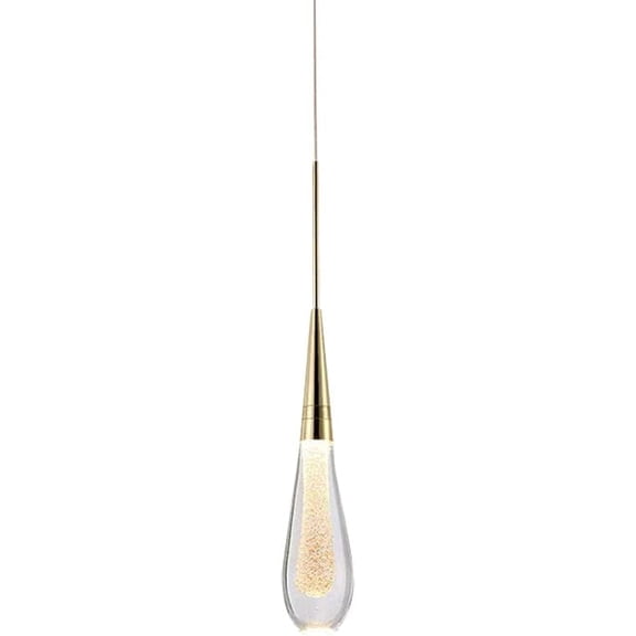 Modern Teardrop Crystal Pendant Light Mini LED Adjustable Metal Ceiling Single Pendant Lamp Fixture for Kitchen Dinning Room Bedroom