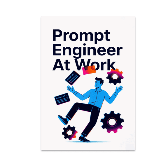 Modern Tech Art - Prompt Engineer At Work - 13x19 Poster Print