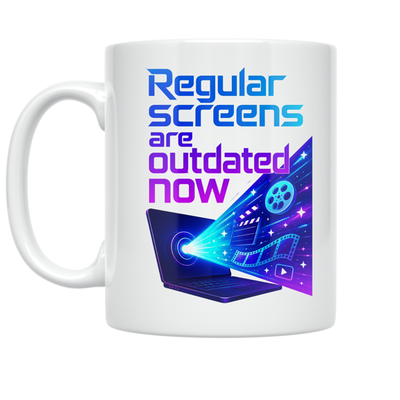Modern Tech Design Projector Beam - Tech Enthusiast - 11 oz Ceramic Coffee Mug