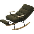 Modern Teddy Gliding Rocking Chair with High Back, Retractable Footrest