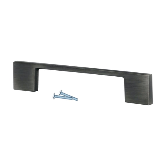 Modern Tele Style 3-3/4" (96mm) Inch Center to Center, Overall Length 5-11/32" Antique Nickel Cabinet Hardware Pull / Handle