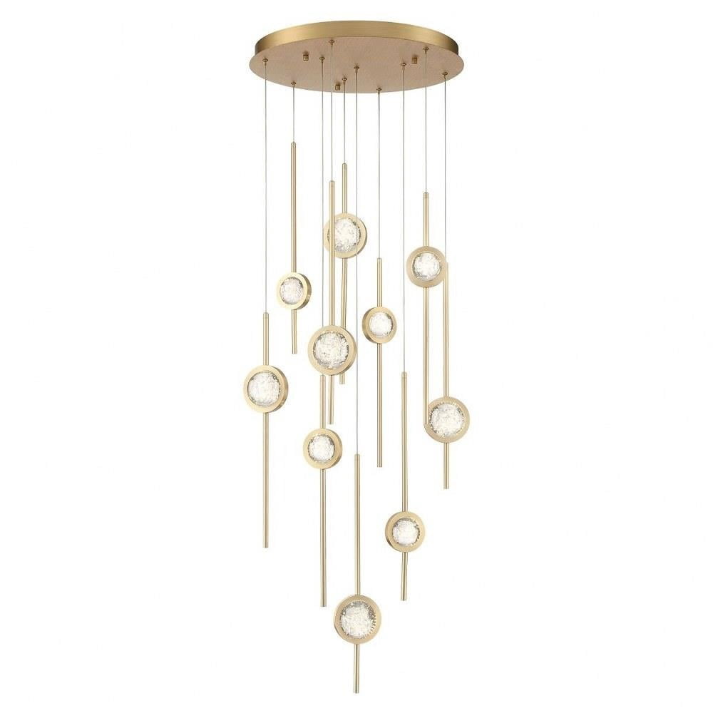 Modern Ten Light Chandelier-Brass Anodized Aluminum Finish Bailey ...