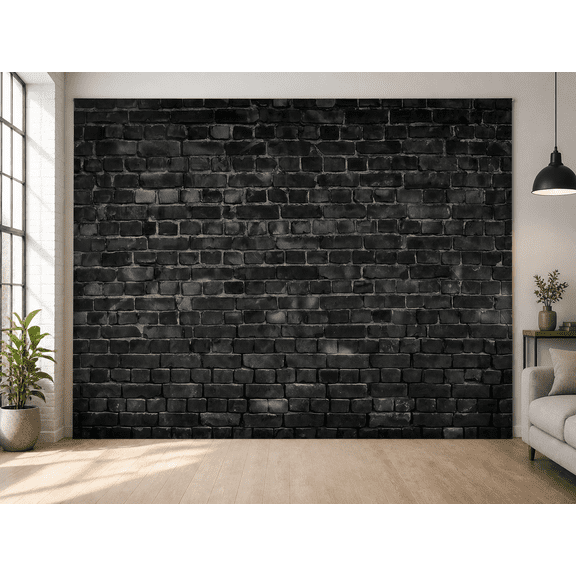 Modern Textured Black Brick Photography Backdrop