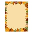 thumbnail image 1 of Modern Thanksgiving Leaf Border Letterhead / 50 Seasonal Printer Paper Sheets / 8.5" x 11" Fall Leaves Illustration / Beautiful Autumn Stationery, 1 of 5